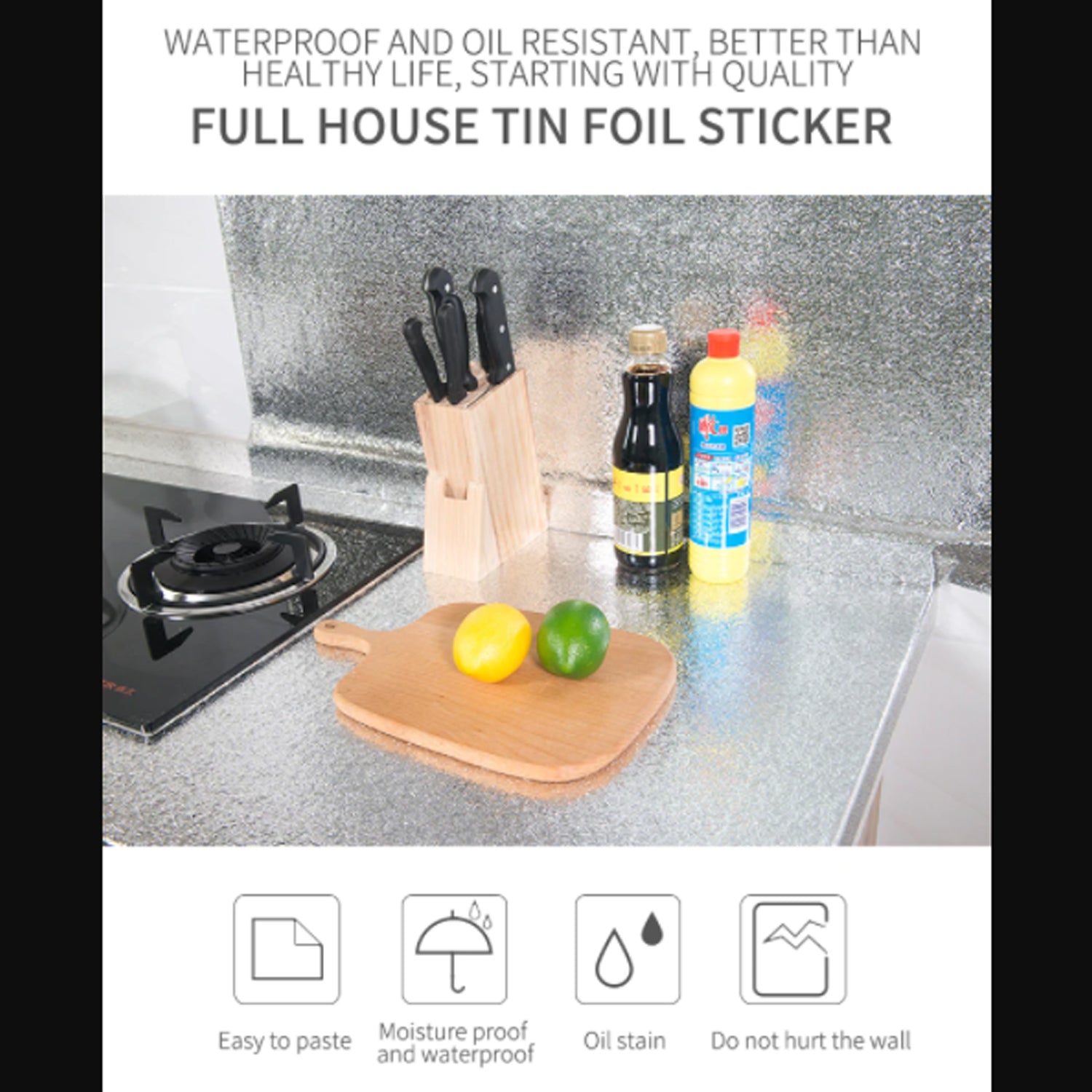 9014 2 Meter Aluminium Foil Sticker used in all kitchen purposes to prevent oily and greasy stains of food while cooking. 9014 2 Meter Aluminium Foil Sticker used in all kitchen purposes to prevent oily and greasy stains of food while cooking.